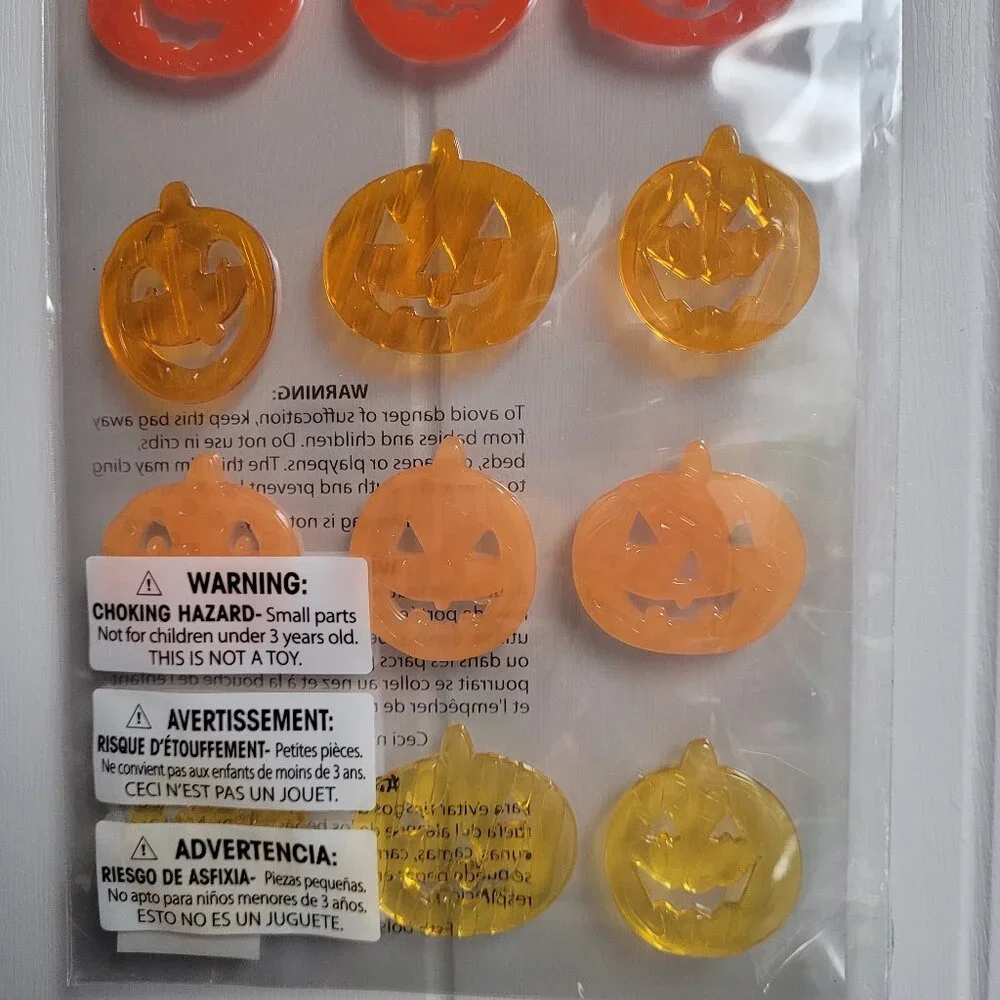 Halloween Pumpkin Gel Window Clings NWOT Reusable and Washable